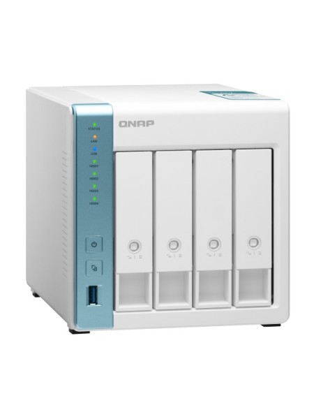 QNAP TS-431K 4 Bay NAS Storage, 1GB RAM, 4x 3.5-inch SATA 6Gb/s, 3Gb/s, 2X RJ45 Ethernet, 2X USB 3.2  | TS-431K