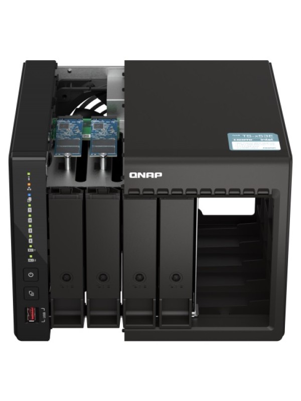 QNAP TS-453E 4 Bay NAS Storage, 8GB RAM, 4 x 3.5-inch SATA 6Gb/s, 2 x M.2 2280 PCIe Gen 3 x2, 2X 2.5GBE, 2X USB 3.2 | TS-453E