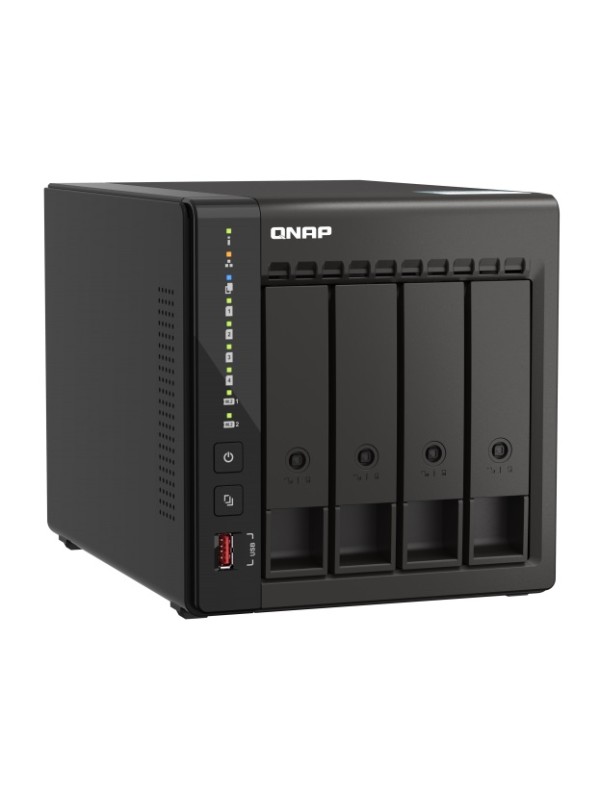 QNAP TS-453E 4 Bay NAS Storage, 8GB RAM, 4 x 3.5-inch SATA 6Gb/s, 2 x M.2 2280 PCIe Gen 3 x2, 2X 2.5GBE, 2X USB 3.2 | TS-453E