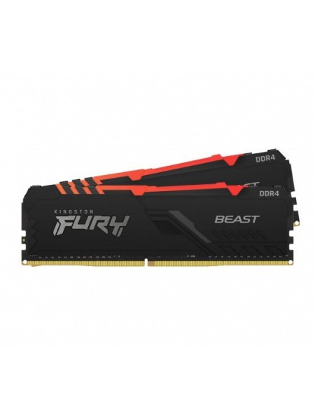 Kingston Fury Beast RGB RAM, 64GB (32GB x2) 3600MT/s DDR4 Non ECC DIMM | KF436C18BBAK2/64