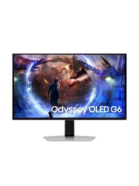Samsung Odyssey OLED G6 G60SD LS27DG602SMXUE 27-inch QHD OLED Gaming Monitor, 360Hz, 0.03ms GTG, Glare Free, HDR10+ Gaming, FreeSync Premium Pro, HDMI 2.1, Silver, 3-Year Warranty | LS27DG602SMXUE