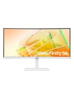 Samsung ViewFinity S6 S65TC LS34C650TAMXUE, 34-inch UWQHD 1000R Curved Monitor, VA, 100Hz, HDR10, Thunderbolt 4 90W, KVM, Ethernet, Built-in Speakers, Warm White, 3-Year Warranty | LS34C650TAMXUE