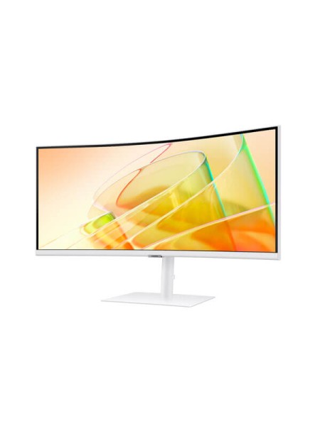 Samsung ViewFinity S6 S65TC LS34C650TAMXUE, 34-inch UWQHD 1000R Curved Monitor, VA, 100Hz, HDR10, Thunderbolt 4 90W, KVM, Ethernet, Built-in Speakers, Warm White, 3-Year Warranty | LS34C650TAMXUE