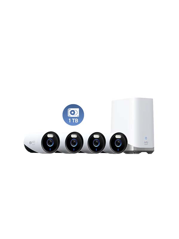 eufy E330 (Professional) 4-Cam Kit 4K Outdoor Security Camera System, White with Warranty | E8600323