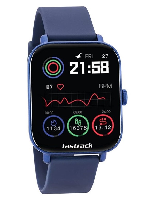 Fastrack Reflex Vox 2.0 Blue Smart Watch 1.8" TFT-LCD Display BT calling Music Storage TWS Pairing | Fastrack Reflex Vox 2.0 Blue