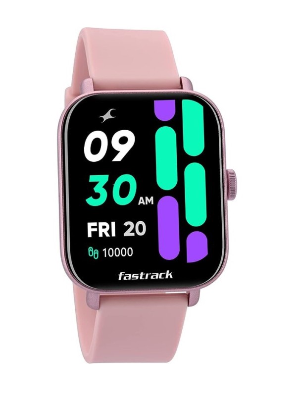 Fastrack Reflex Vox 2.0 Pink Smart Watch 1.8" TFT-LCD Display BT calling Music Storage TWS Pairing | Fastrack Reflex Vox 2.0 Pink