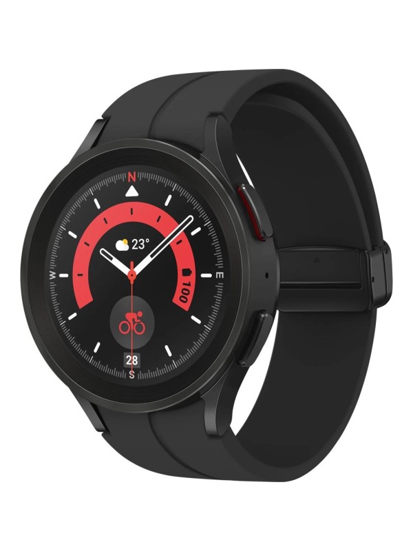 Samsung Galaxy Watch 5 Pro 45mm Smart Watch, Fitness Tracker, Health Monitoring, Long Lasting Battery, Bluetooth, Black Titanium | SM-R920 Black