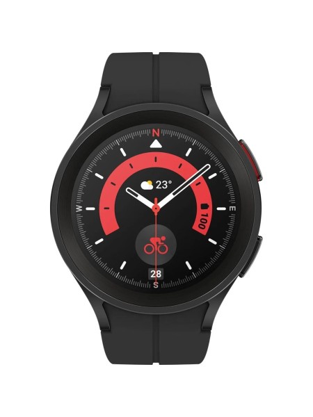 Samsung Galaxy Watch 5 Pro 45mm Smart Watch, Fitness Tracker, Health Monitoring, Long Lasting Battery, Bluetooth, Black Titanium | SM-R920 Black