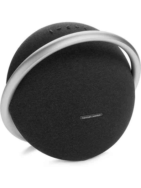 Harman Kardon Onyx Studio 8 Portable Stereo Bluetooth Speaker, Elegant Design, Superior Sound, Self-Tuning, Hours Battery, Eco-Friendly Materials, Built-In Dual Mic - Black, HKOS8BLKUK