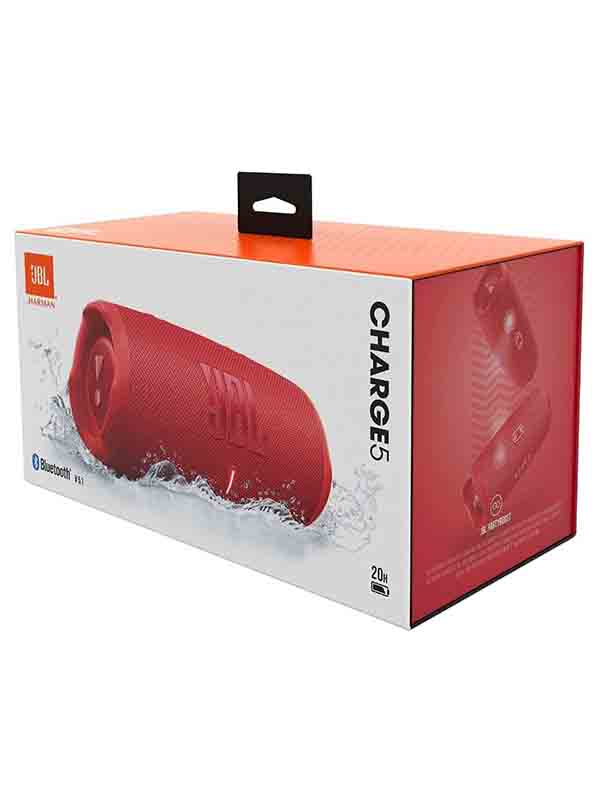 JBL Charge 5 Portable IP67 Waterproof Bluetooth Speaker, Red with Warranty | Charge 5