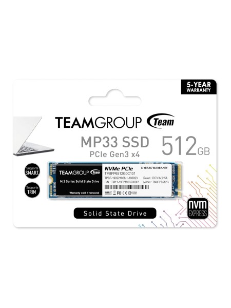 Team Group 512GB SSD M.2 MP33 PCIe G3x4 2280 | TM8FP6512G0C101
