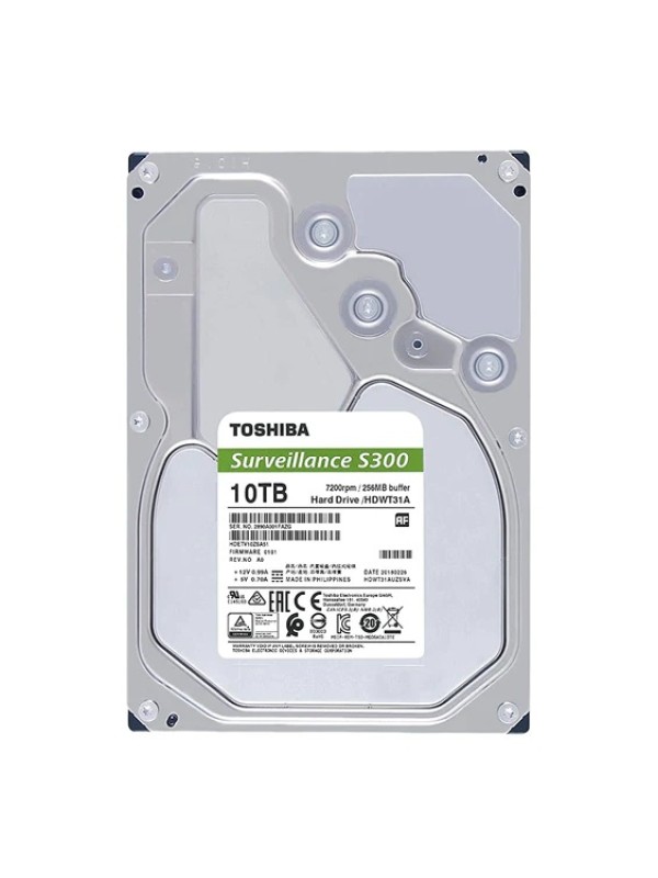 Toshiba S300 10TB Surveillance Internal Hard Drive 3.5” | HDETV10ZSA51 with Warranty 