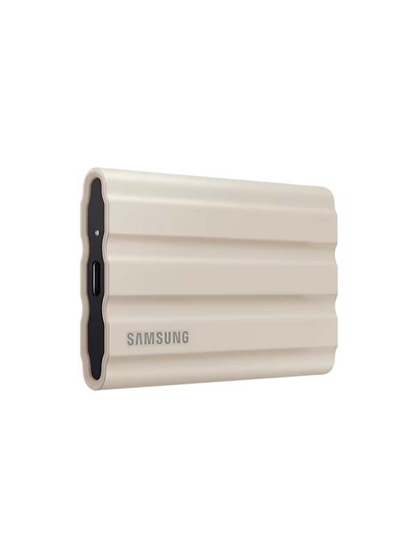 SAMSUNG 2TB PORTABLE EXTERNAL SSD T7 SHIELD, BEIGE | MU-PE2T0K/WW