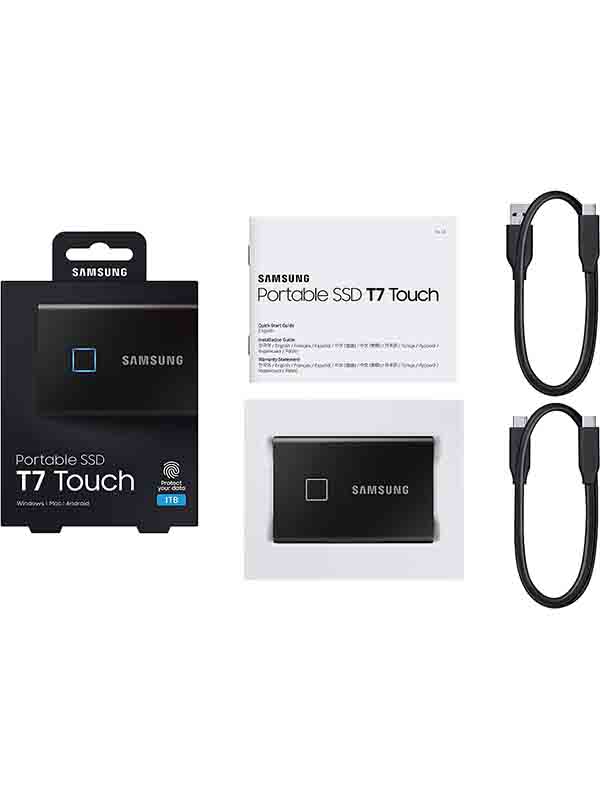 Samsung Portable SSD T7 TOUCH USB 3.2 2TB  Gen.2 External SSD Metallic Black | MU-PC2T0K/WW