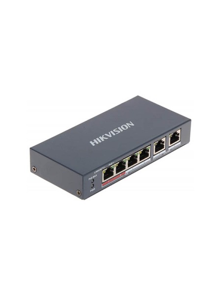 Hikvision DS-3E0106P-E/M 4 Port Fast Ethernet Unmanaged POE Switch | DS-3E0106P-E/M
