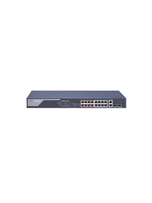 Hikvision DS-3E0318P-E(B) 16 Port Fast Ethernet Unmanaged POE Switch | DS-3E0318P-E(B)