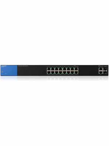 Linksys LGS318P Business 16-Port Gigabit PoE, 125 W Smart Managed Switch with 2 Gigabit and 2 SFP Ports