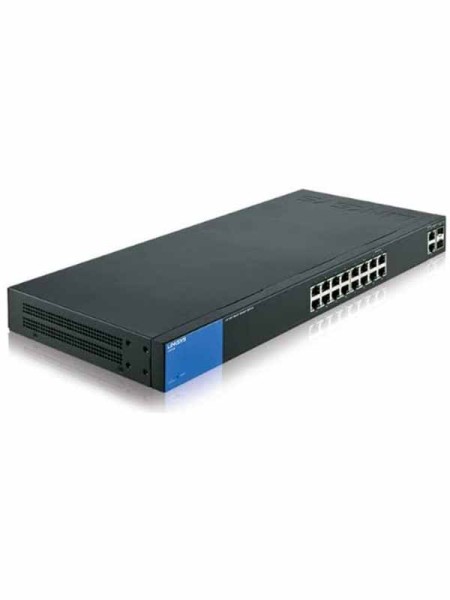 Linksys LGS318P Business 16-Port Gigabit PoE, 125 W Smart Managed Switch with 2 Gigabit and 2 SFP Ports
