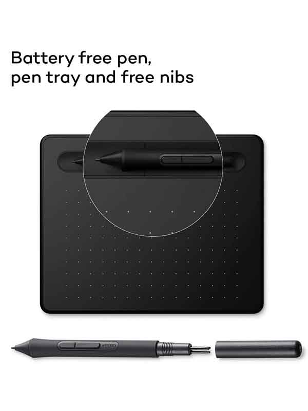 Wacom Intuos CTL4100KN Small Black,  Graphic Tablet for Painting, Sketching and Photo Retouching with 1 Creative Software Download - Ideal for Work from Home & Remote Learning