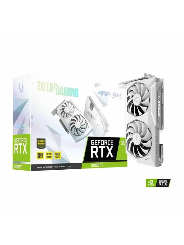 Zotac GeForce RTX 3060 Ti AMP White Edition LHR 8GB GDDR6 Graphics Card | ZT-A30610F-10PLHR