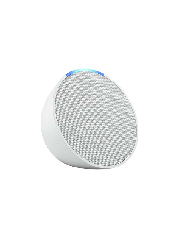 Amazon Echo Pop Full sound compact Wi-Fi Bluetooth Smart Speaker, Glacier White