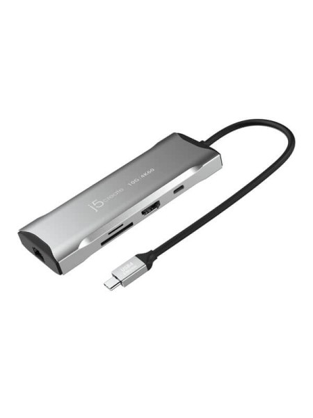 j5create JCD393, 9-in-1 4K60 Elite USB-C 10Gbps Mini Dock, HDMI 4K 60Hz, 100W Power Delivery, 3x USB 10Gbps, USB-C 5Gbps, Gigabit Ethernet, SD and microSD 4.0, USB4 and Thunderbolt Compatible, Space Grey, 2-Year Warranty | JCD393