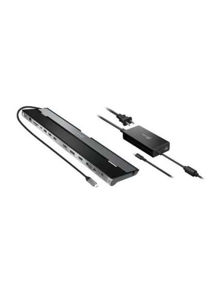 j5create JCD543P, 13-in-1 USB-C Triple Display Docking Station with 100W PD Adapter, Dual 4K 30Hz and Full HD 1080p, 5Gbps USB, Gigabit Ethernet, SD and microSD, Dual HDMI, DisplayPort, VGA, Audio, Silver and Black, 2-Year Warranty | JCD543P
