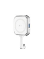 j5create JCH168W, USB-C Multi-Port Hub for Smartphones, 10Gbps USB-C and USB-A, 60W Power Delivery Pass-Through, SD 3.0 UHS-I 104MB/s, Magnetic MagSafe-Compatible Design, iPhone 16/15 Pro and Pro Max Compatible, White/Black, 2-Year Warranty | JCH168W