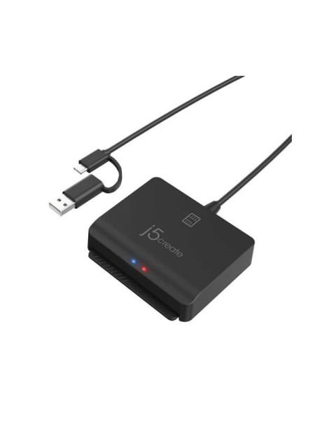 j5create JUR260, USB Smart Card / CAC Reader, ISO/IEC 7816 Class A/B/C, T=0/T=1 Protocol, USB-C 3.2 and USB-A 2.0, EMV4.3c and PBOC3.0 Level 1 Certified, TAA Compliant, Black, 2-Year Warranty | JUR260
