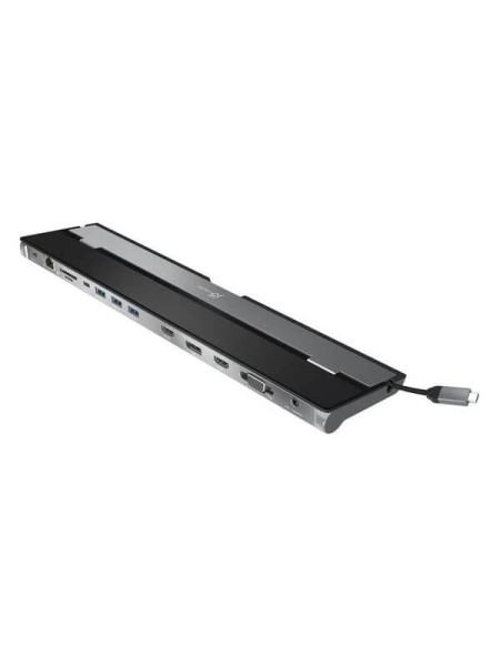 j5create JCD543, 13-in-1 USB-C Triple Display Docking Station, Dual 4K 30Hz and Full HD 1080p, 100W Power Delivery Pass-Through, 5Gbps USB, Gigabit Ethernet, SD and microSD, Dual HDMI, DisplayPort, VGA, Audio, Silver and Black, 2-Year Warranty | JCD543