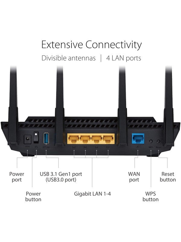Asus RT-AX58U Dual Band WiFi 6 Router AX3000 | RT-AX58U