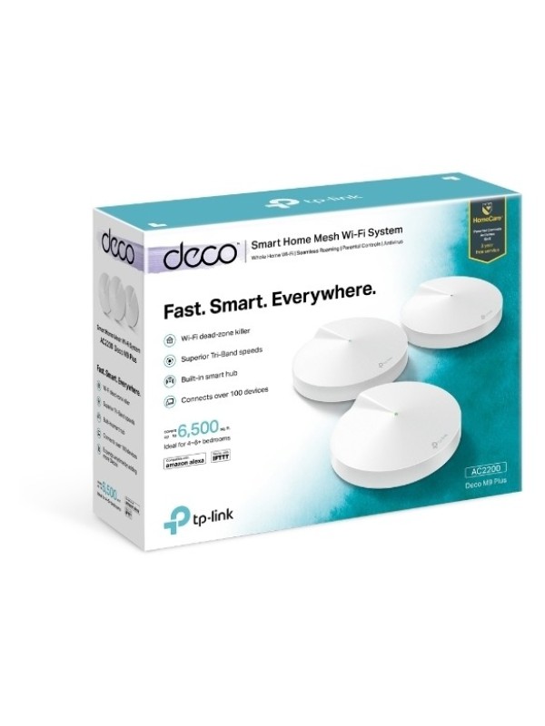 TP-Link Deco M9 Plus AC2200, Smart Home Mesh Wi-Fi System Pack of 3