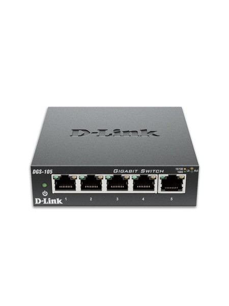 D-Link DGS-105/B 5-Port Gigabit Unmanaged Metal Desktop Switch | DGS-105/B