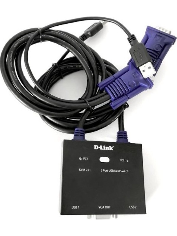 D-Link KVM-221 2-Port USB KVM Switch with Audio Support | KVM-221