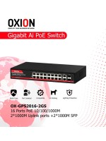 OXION OX-GPS2016-2GS 16 Port Gigabit Ai PoE Switch+2GE+2SFP Uplink with 250M Long Range (300W) | OX-GPS2016-2GS